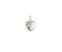 18mm Diagonal Leaf Scroll Sterling Silver Heart Locket