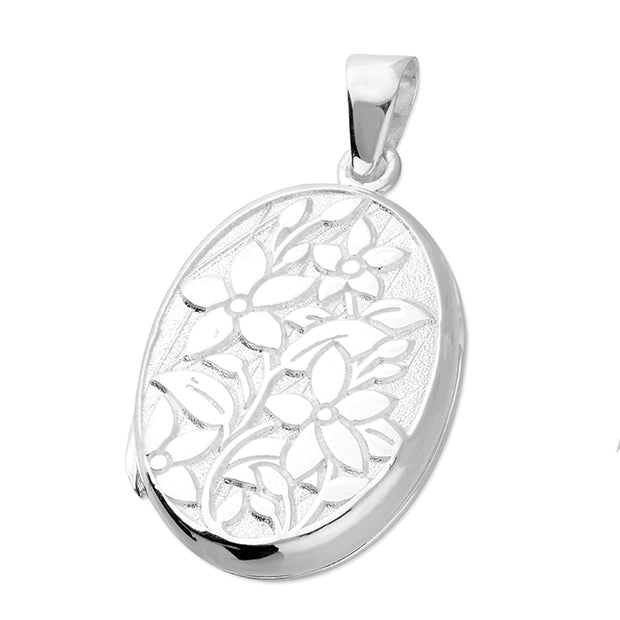 18mm Embossed Flower Oval