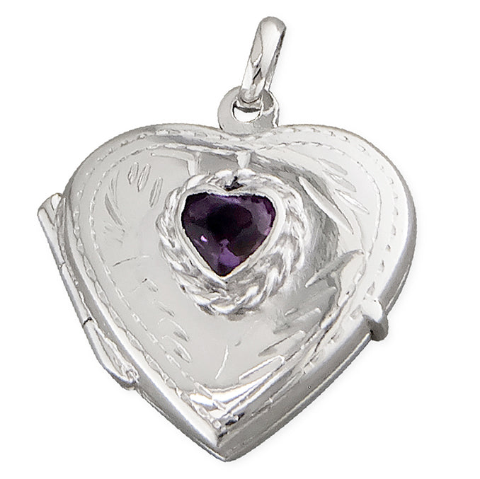 Amethyst Large Heart