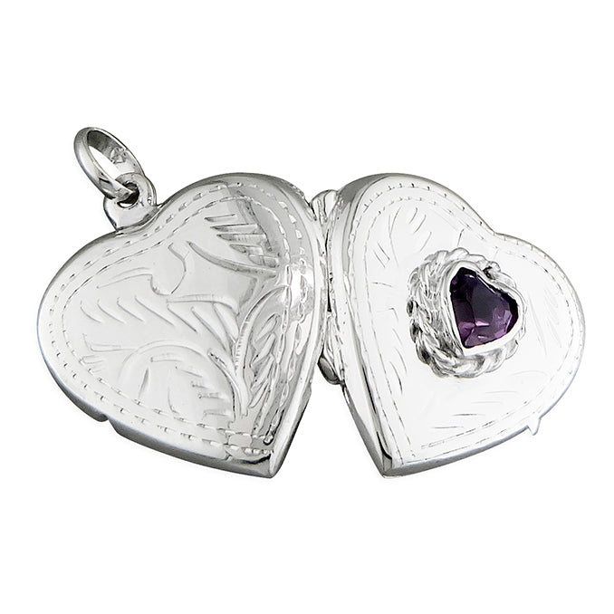 Amethyst Large Heart