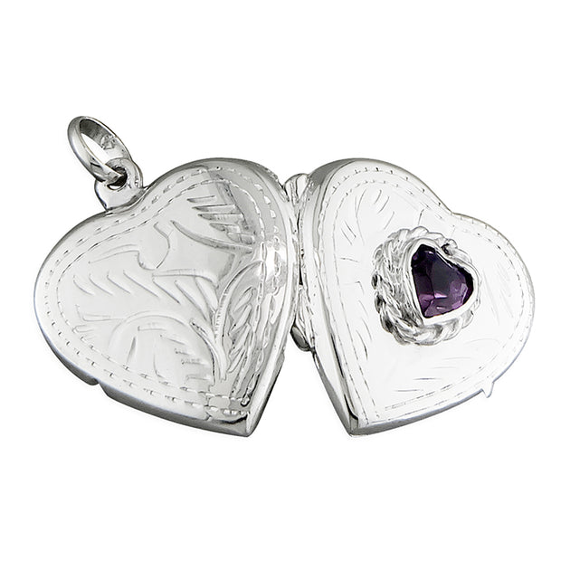 Amethyst Large Heart