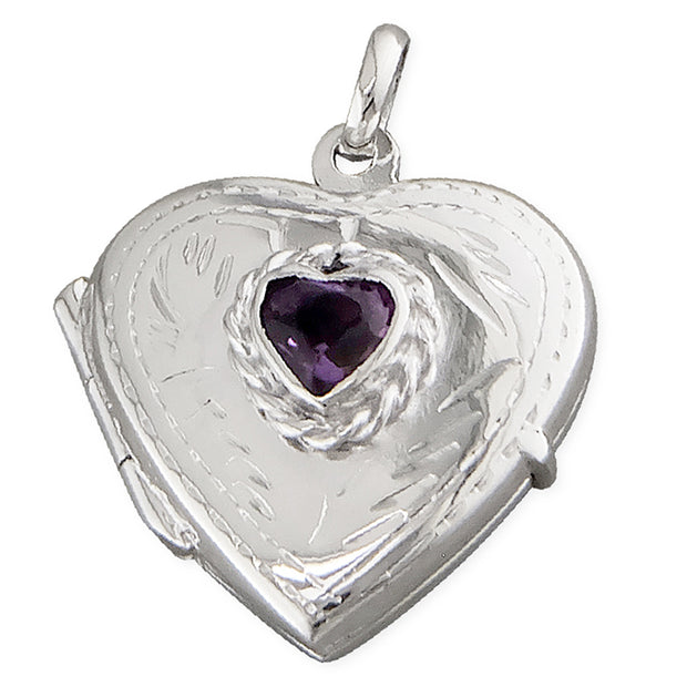 Amethyst Large Heart