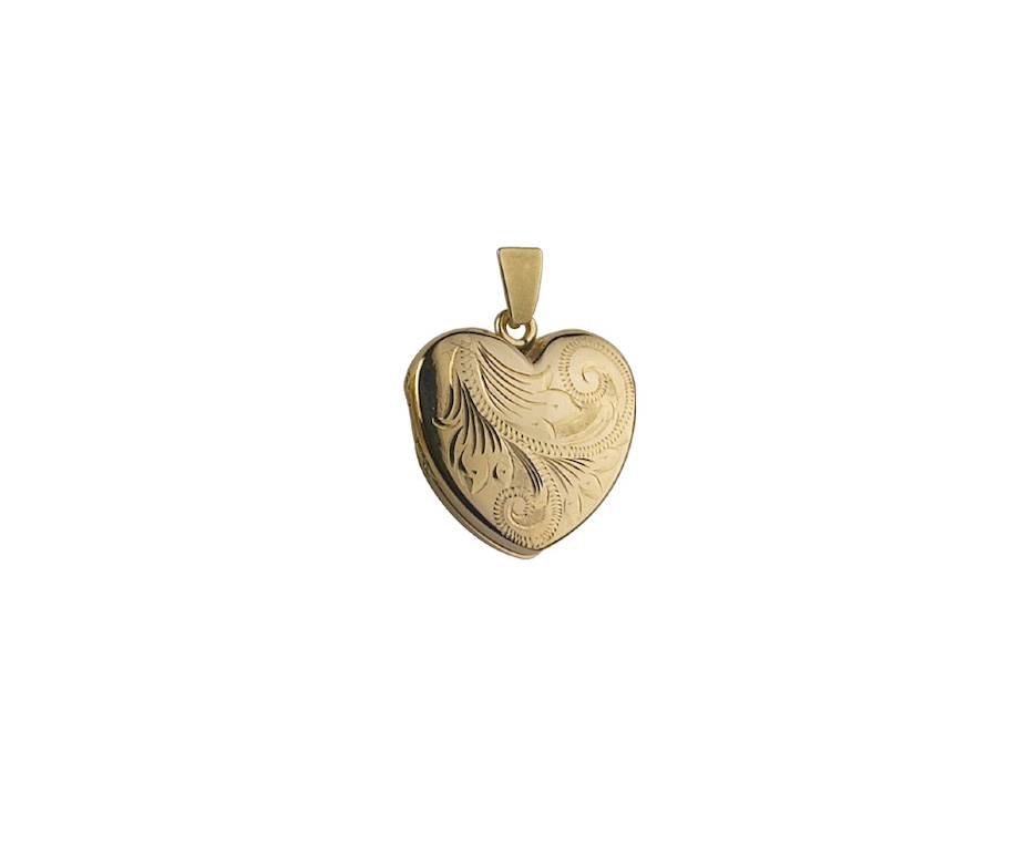 Arabella 9ct Yellow Gold Engraved Heart Locket