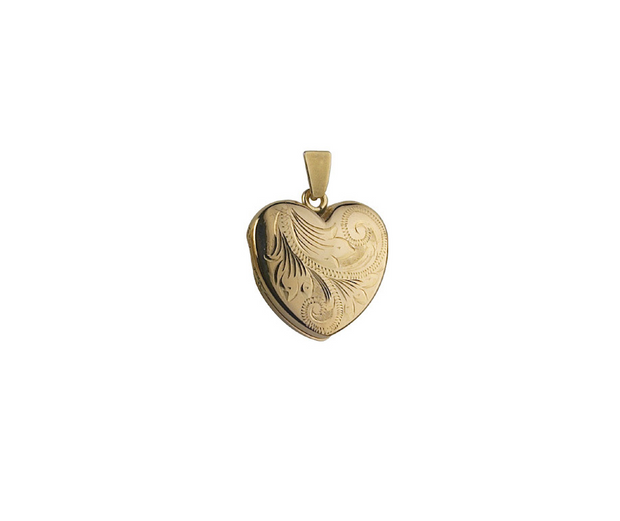 Arabella 9ct Yellow Gold Engraved Heart Locket