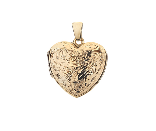Aurelia 9ct Yellow Gold Engraved Heart Locket