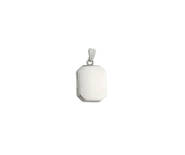 Bevelled Corner Sterling Silver Rectangular Locket