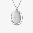 Bevelled Starburst 26mm Sterling Silver Oval Locket