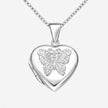 Butterfly Motif Sterling Silver Heart Locket