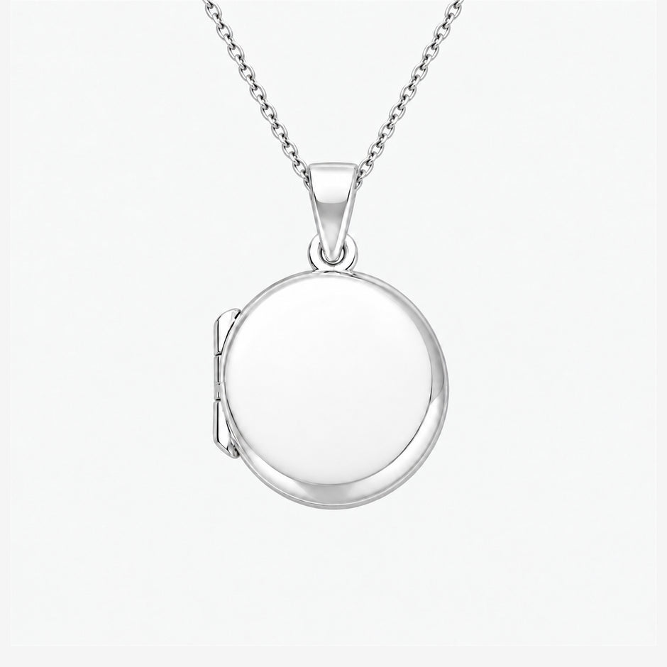 Classic Plain Sterling Silver Round Locket