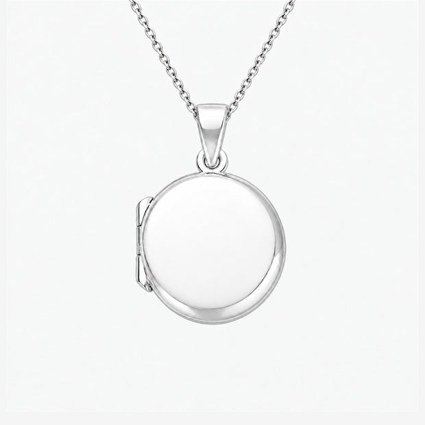 Classic Plain Sterling Silver Round Locket