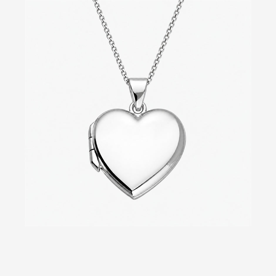Classic Polished Sterling Silver Heart Locket