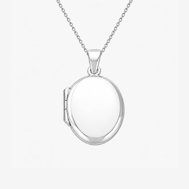 Classic Polished Sterling Silver Oval Locket