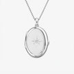 Clear Starburst Sterling Silver Oval Locket