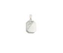 Diagonal Floral Sterling Silver Rectangular Locket