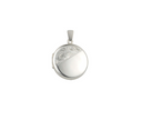 Diagonal Leaf Scroll Sterling Silver Round Locket