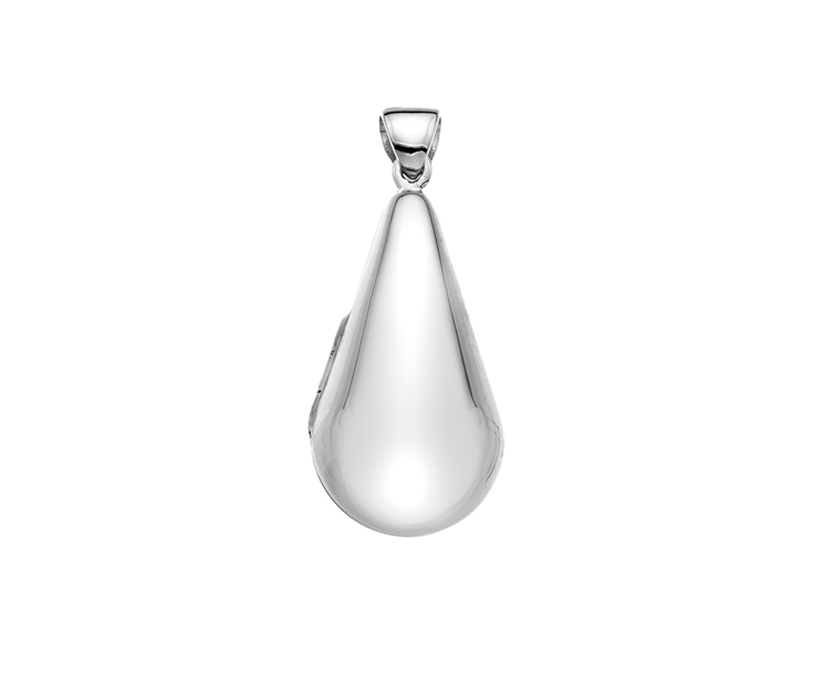 Domed Sterling Silver Teardrop Locket
