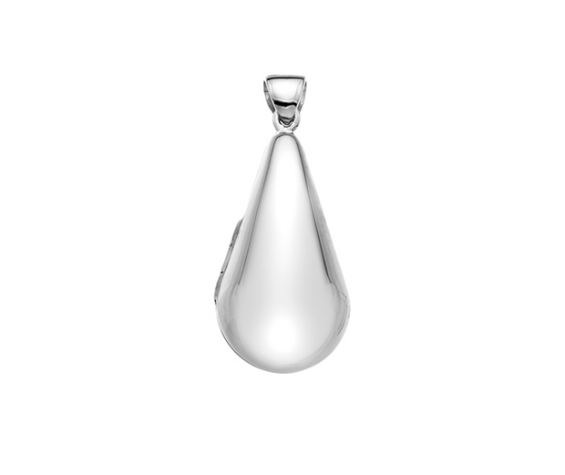 Domed Sterling Silver Teardrop Locket