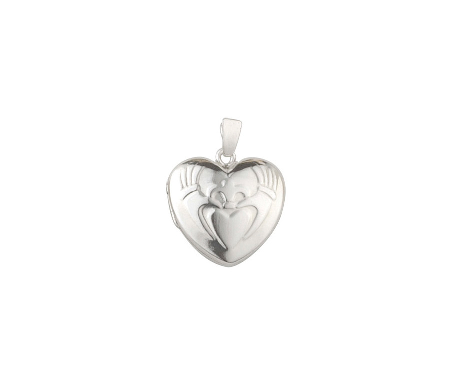 Embracing Hearts Sterling Silver Heart Locket