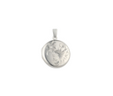 Engraved Blossom Sterling Silver Round Locket