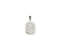 Engraved Leaf Scroll Sterling Silver Rectangular Locket