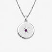 February Violet Birthstone Sterling Silver Round Locket