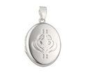 Floral Emblem Sterling Silver Oval Locket