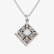 Floral Filigree Sterling Silver Diamond Locket