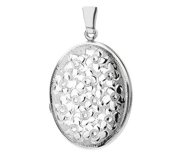 Floral Garden Sterling Silver Oval Locket