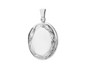 Floral Scroll Border Sterling Silver Oval Locket