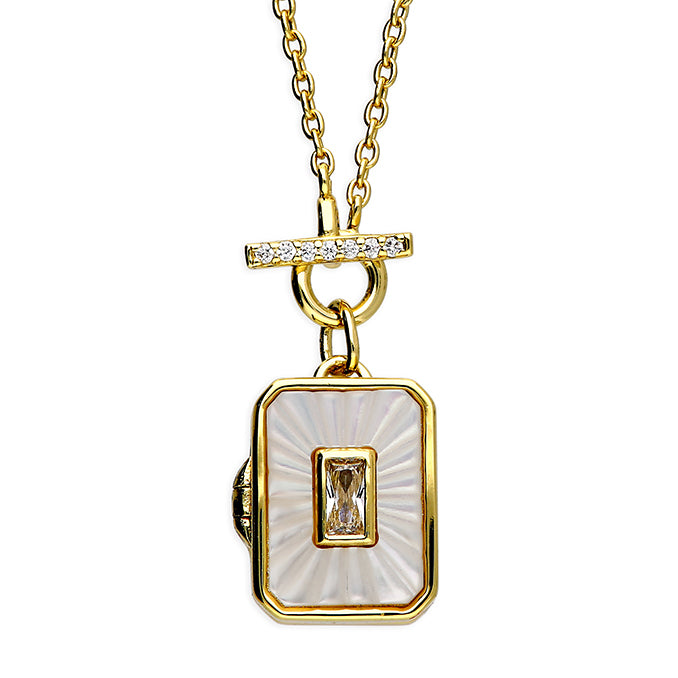 Gold Plated Sterling Silver Art Deco Style Locket Necklace