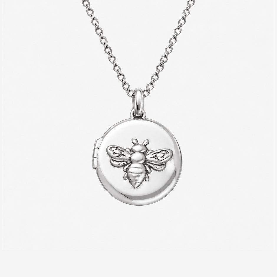 Honeybee Sterling Silver Round Locket