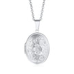 Silver Oval Vintage Flower Locket