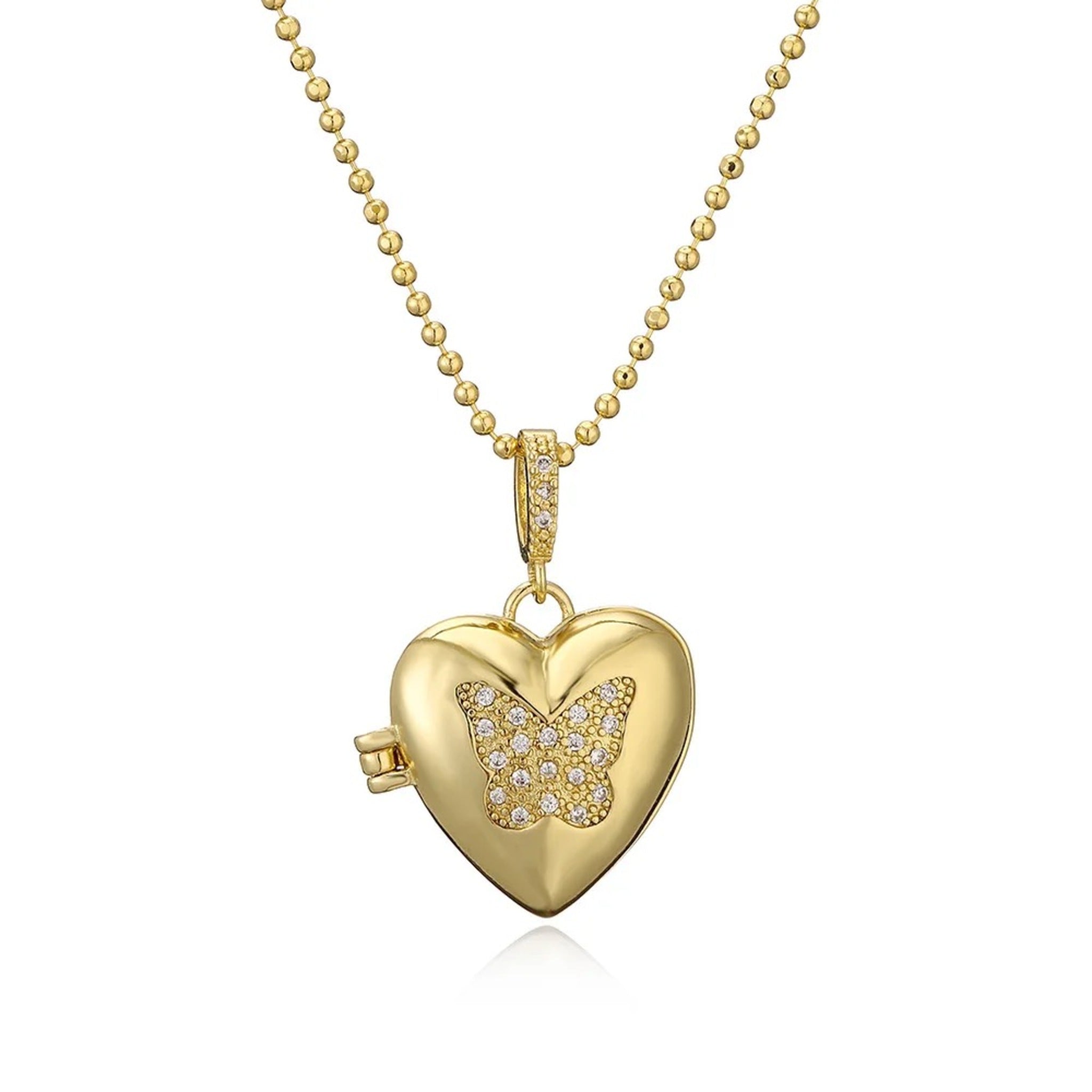 Butterfly Heart Locket