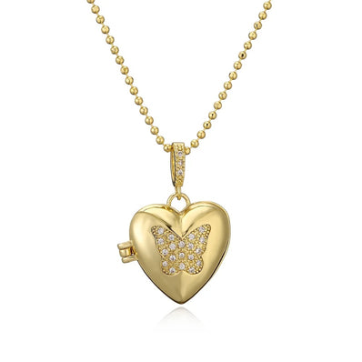 Butterfly Heart Locket