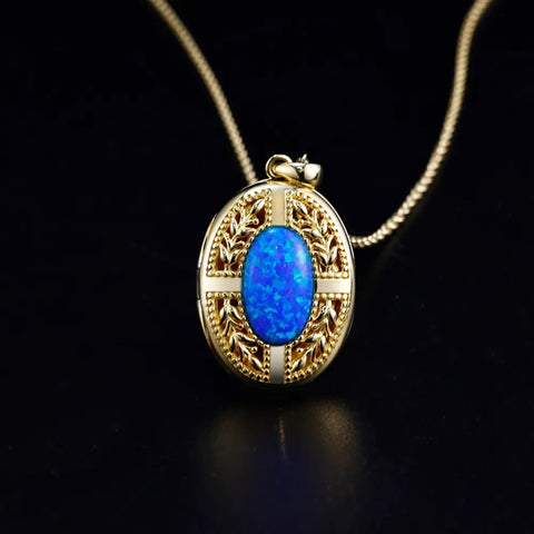 Blue Ocean Oval Locket
