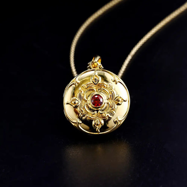 Red Gem Round Locket