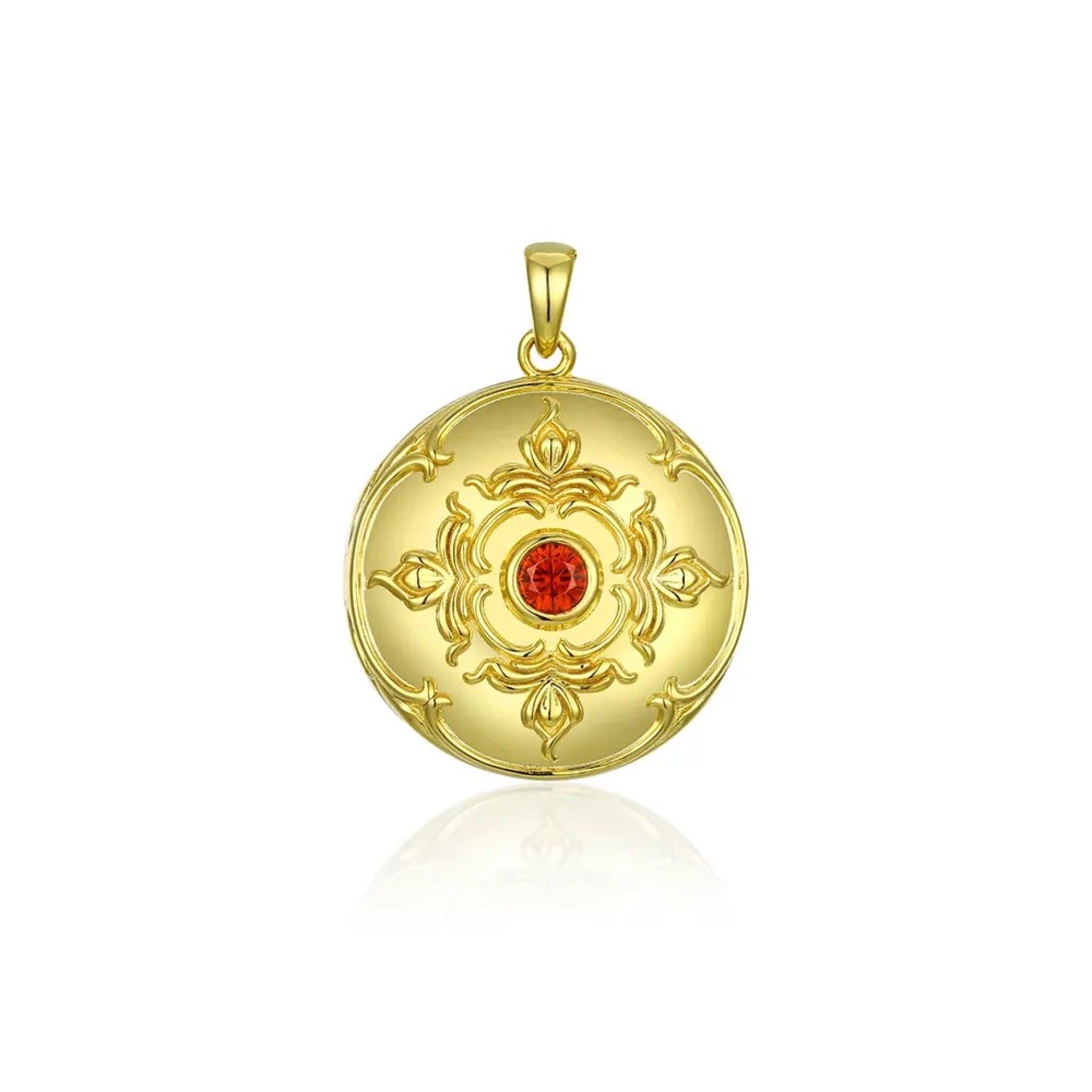 Red Gem Round Locket