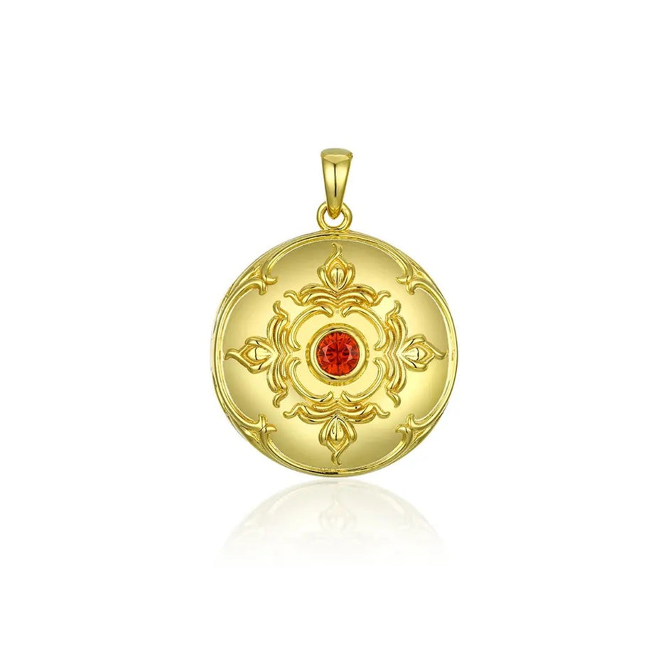 Red Gem Round Locket