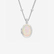 Iridescent Opal Sterling Silver Oval Locket