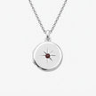 January Garnet-Red Birthstone Sterling Silver Round Locket
