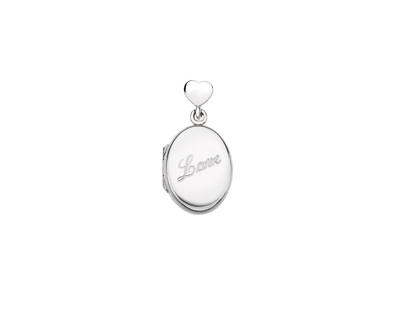 Love Script Sterling Silver Oval Locket
