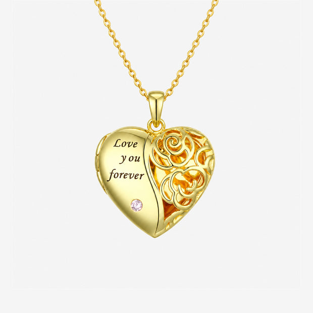 Love You Forever Rose Gold-Plated Heart Locket
