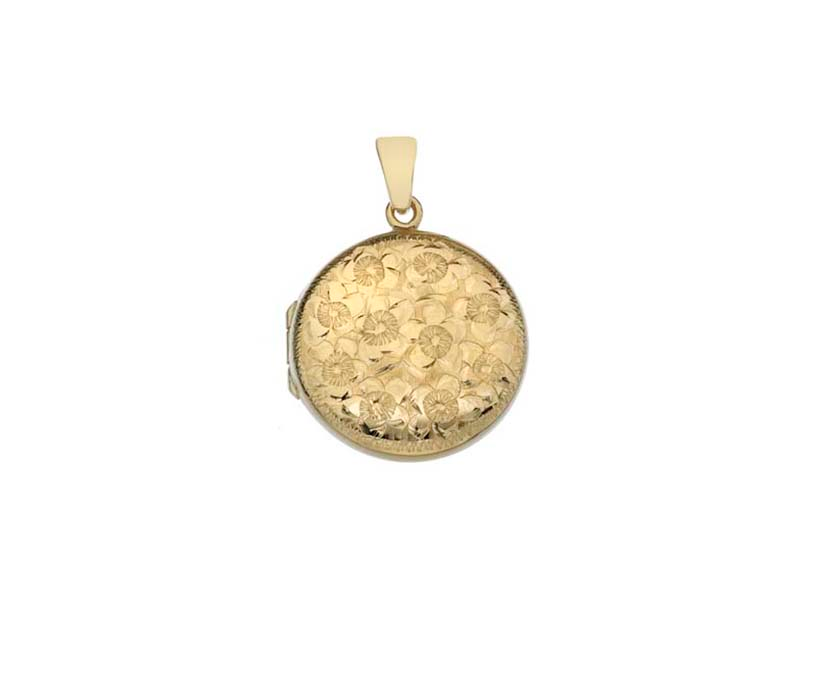 Marigold 9ct Yellow Gold Floral Tapestry Round Locket