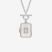 Mother of Pearl Sunburst Sterling Silver Rectangular Locket