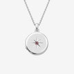 October Pink Birthstone Sterling Silver Round Locket