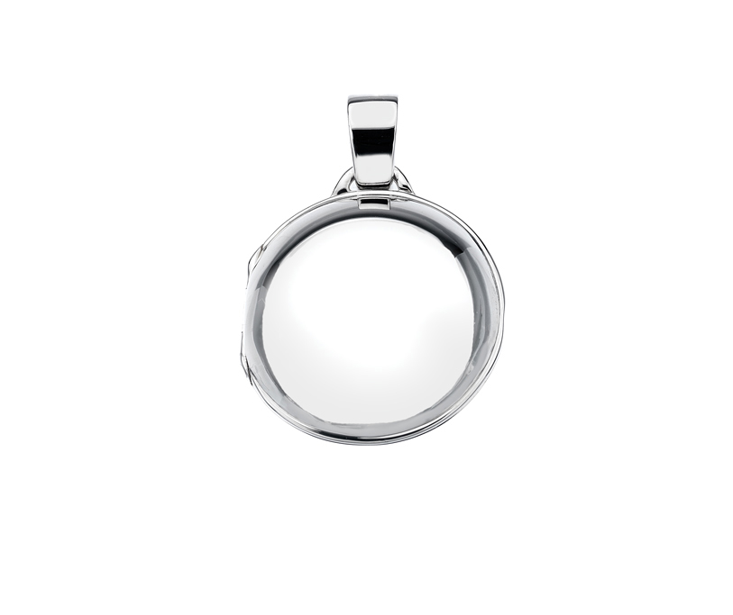 Large Premium Polished Border Sterling Silver Round Locket