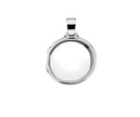 Large Premium Polished Border Sterling Silver Round Locket