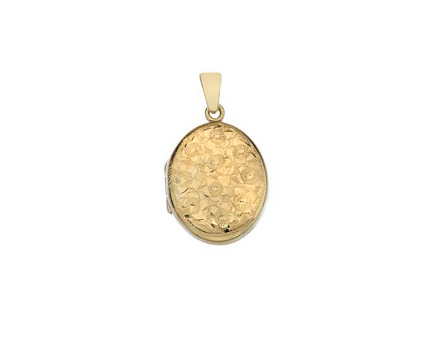 Primrose 9ct Yellow Gold Floral Tapestry Oval Locket