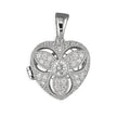 Cubic Zirconia Vintage Heart Sterling Silver Locket