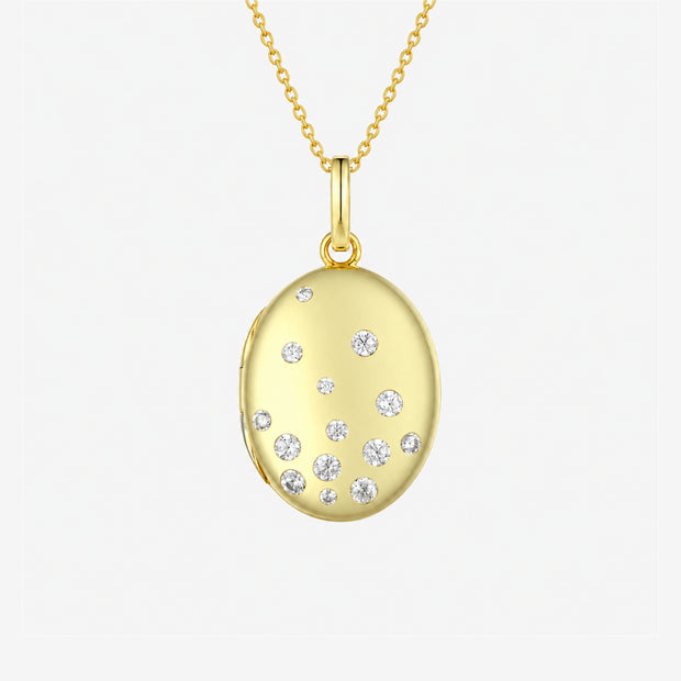 Radiating Petal Gold-Plated Oval Locket